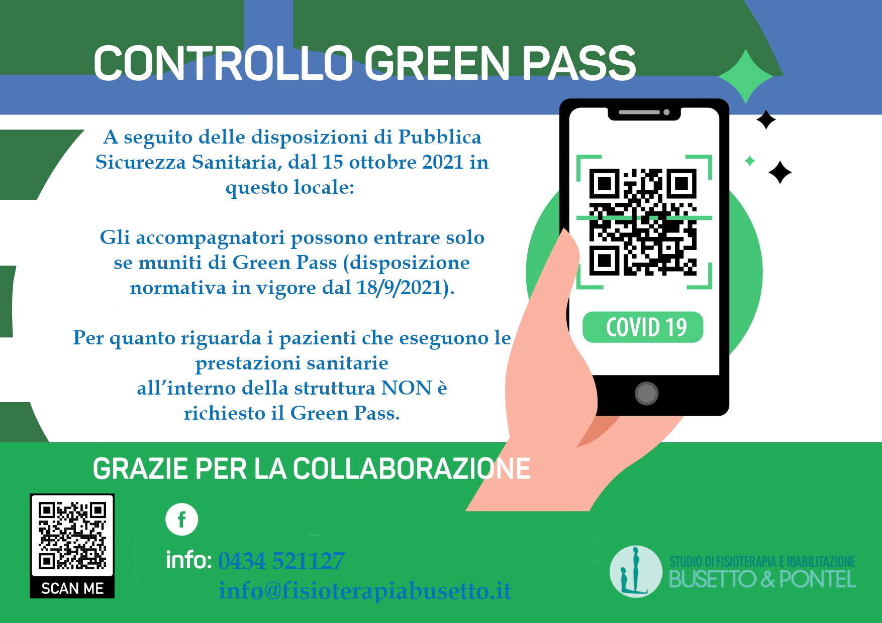CONTROLLO GREEN PASS (in vigore dal 15 ottobre 2021)